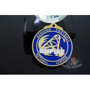 China Sports Racing Metal Award Medals Imitation Gold Plting With Blue Soft Enamel wholesale