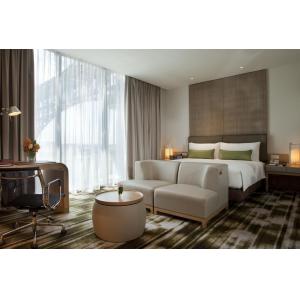 Fashion design of Apartment Hotel Room Natural Oak wood Bed and Lounge Bench Sitting Furniture