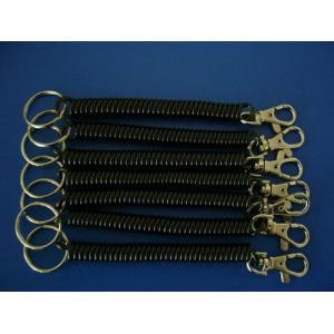 Solid Black Plastic Spring Key Chain Strap Hot Sales for Attaching Bags Wallets ID Products