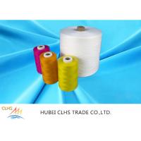 China Eco Friendly Nature White Polyester Core Spun Yarn Knotless Good Fastness on sale