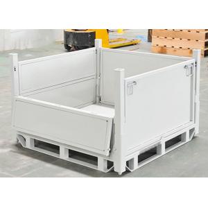 Heavy Duty Collapsible Storage Stillage Pallet Tubs With Half Drop Gate Powder Coated