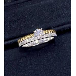 Luxury Jewelry Custom 18K Gold Diamond Ring Round Diamond Stones HK Setting