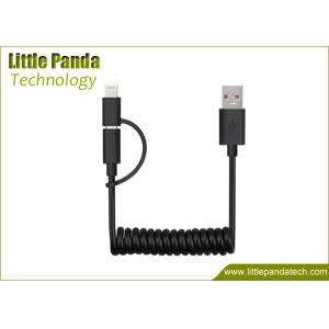 Promotional Retractable 2in1 USB Cable 2in1 Coiled USB Data Cable Spiral Coiled USB Cable