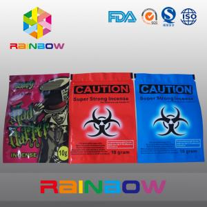 China Custom Logo Caution Herbal Incense k Bags 10g 4g Chemical Voodoo Spice Smoke Bag supplier