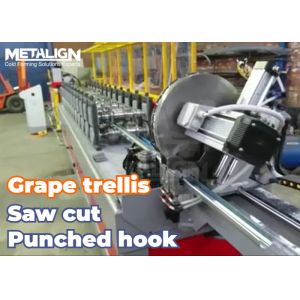 China Sistema de perforación y enfriamiento hidráulico máquina de formación de rodillos personalizada para perfiles de soporte de vid de uva de metal wholesale