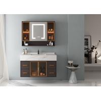 China Modern Luxury Wall Hung Floating Bathroom Vanity Units Cabinet HD Smart LED Silver Mirror on sale