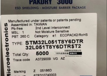 Microcontrôleurs MCU de BRAS de STM32L051T8Y6DTR 16/32Bits 88µA