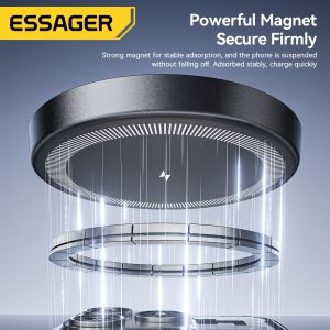 China ESSAGER OJD-132 折りたたみ式 4 in 1 15W マグネット式ワイヤレス充電スタンド ステーション LEDライト付き 時計 イヤホン 電話用 wholesale