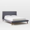 Modern fabric upholster wood latest double bed designs,color optional.
