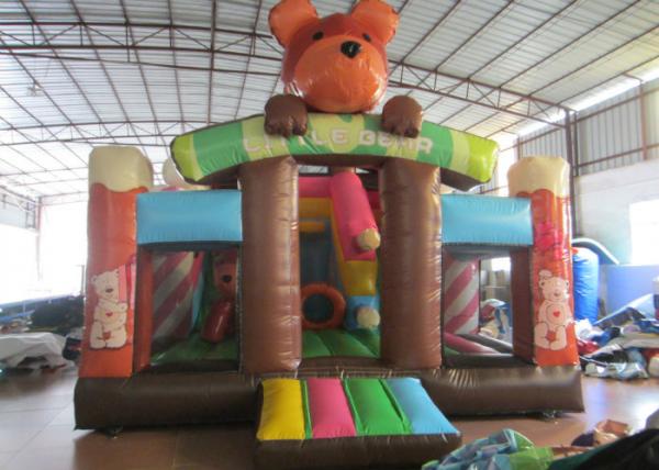 Lovely bear inflatable standard slide for kids inflatable bear slide house on