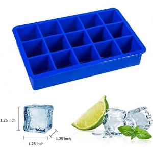 China Rectangle 15 Holes Silicone Ice Cube Tray Easy Release Ice Cube Tray Kitchen Tools supplier