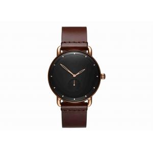 China Black face brown leather wrist watch men's fashion watches rose gold supplier