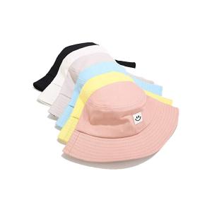 China 7cm Long Brim Pink Fisherman Bucket Hat With Plastic Hook Loop supplier