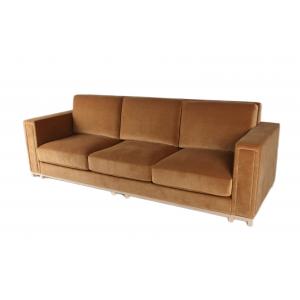 China Orange Velvet Home Living Room Sofa 3 Seat Solid Wood Frame supplier