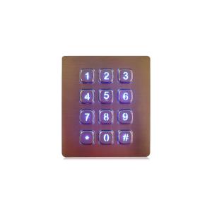 China Teclado numérico numérico chave da relação 12 customizáveis retroiluminados da matriz da disposição do teclado numérico do metal IP65 supplier