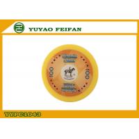 China Deluxe Yellow Color Custom Paulson Poker Chips 4G With Horse sticker on sale