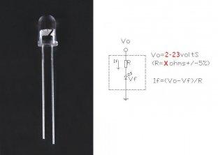 5v 5mmの白い円形のすくいは水ゆとりのタイプの抵抗器を搭載するダイオードを導きました