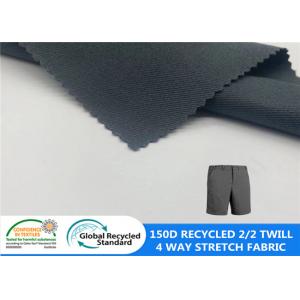 China 92% Recycled Polyester 8% SP 150D 2/2 Twill Thick 4 Way Stretch Fabric 226GSM Waterproof Outdoor Fabric wholesale