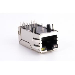 10g Ethernet Rj45 Female Connector Black Nickel Shield Plating with led Side Entry Tab-up