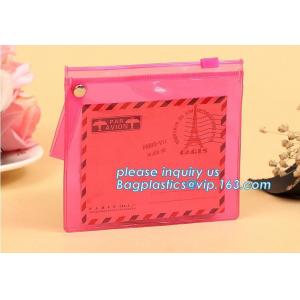 stationery waterproof plastic documents pouch PVC zipper lock file bag with pocket,document carrying zip file folder bag