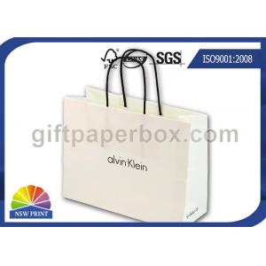 White Kraft Paper Custom Printed Paper Shopping Bags Wholesale with Twisted Paper Handle