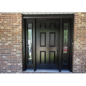 China Single Leaf Solid Wood Doors , Solid Oak Glass Doors For Villa / Apartment supplier