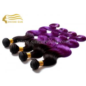 China Hot Sell 55 CM Body Wave Purple Ombre Hair Extensions Weaving Weft for Sale supplier