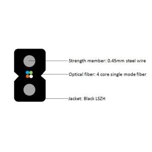 China Le câble de décharge FTTH intérieur à quatre cœurs en acier G657a2 GJXH Service OEM supplier