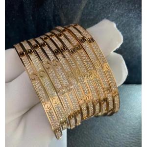 high brand Custom Jewelry China factory Cartier Full Diamond Love Bracelet 18k Gold Bracelet Jewelry