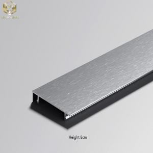 China Flat Brushed Aluminum Skirting Boards Profile 50mm 60mm 78mm supplier