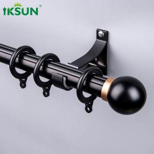 28mm Spherical Single Curtain Rod Set Aluminium Alloy 6063 Material