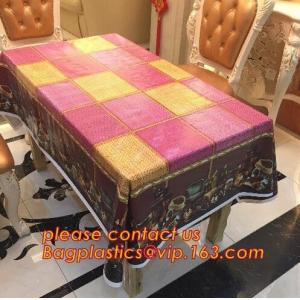 China Popular Colorful Plastic Pvc Dining Table Cover,PVC PEVA compound table cloth/ covers,Eco-Friendly Adhesive Tablecloth R supplier