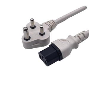 BIS1293 India Power Cord 6A 250V 3 Pin Plug For Laptop PC Electric