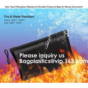 Double layer heat protection large fireproof document money pouch bags,Safety document bag / fire resistant document bag