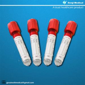 China Renji Disposable Vacuum Blood Collection Tube , Red Gel Separator Blood Tubes supplier