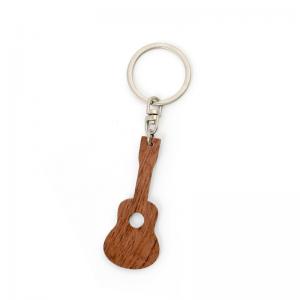China Vintage Style Walnut Wood Guitar Keychain Engraved - Durable And Stylish supplier
