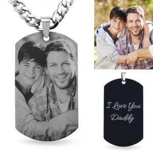 China 0.11oz 1.12in Custom Picture Pendant Necklace OEM Engraved Portrait Necklaces supplier