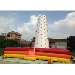 Children Inflatable Climbing Mountain 9 X 9 X 8m white inflatable rock climbing wall with fence around