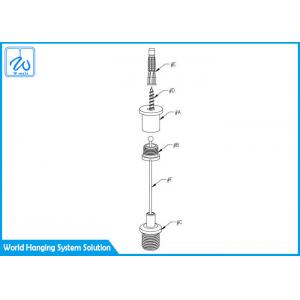 Ceiling Cable Suspension Kit For Concrete Brass Steel Material ODM / OEM Service