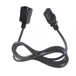 10A IEC Female End C20 To C13 Electric Power Cord VDE 2 Ft Black Extension Cord