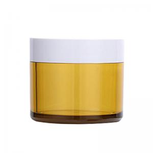 SGS 120g 150g Cosmetic Yellow Glass Jar Round Glass Canister With Lid