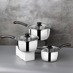 High Quality 6 Pieces Stainless Steel Cooking Pot Sauce Pan Cookware Set Milk Pot Set With Glass Lid