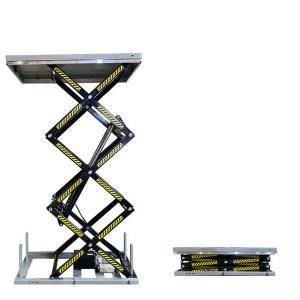 2000kg Heavy Duty Triple Scissor Lift Table Max Height 118.11in