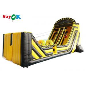 Commercial Wave Ropeway Games Inflatable Zip Line Slide Combos Logo Printing