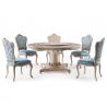 Luxury Shell Decoration Round Shaped Ash Wooden Dining Table