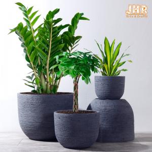 China Weathered Garden Pots Clay Flower Pots Resin Outdoor Plant Pots Gray Flower Pots Fiberglass Planters supplier