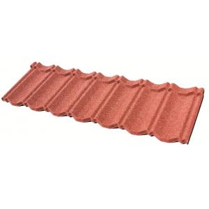 0.35mm Beige Red Color Stone Coated Aluzinc Metal Roofing Sheets Bond Classic Metal Roof Tiles