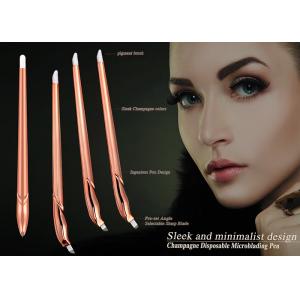 China Luxury Champagne Sleek Disposable microblading Pen For Eyeliner with Pigment Brush wholesale
