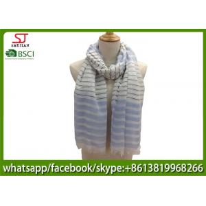 China China supplier three colors stripe yarn dyed fabric spring summer scarf 80*190cm100% Polyester keep fashion chiffon supplier