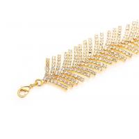 Silver, rhodium coating rhinestones crystal bridal stretch bracelets for lady BLN099